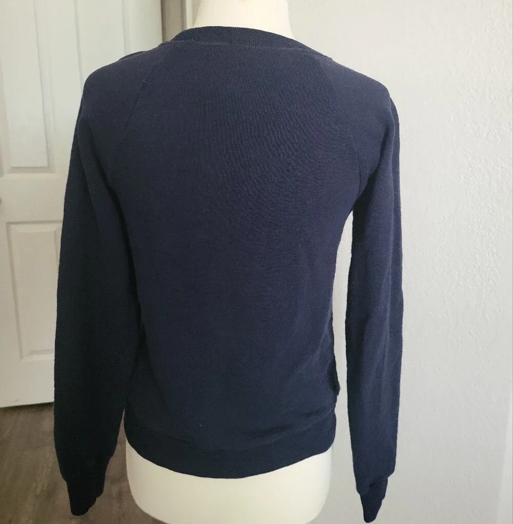 J.Crew Navy Blue Horsing Around Print Sweatshirt Sz S